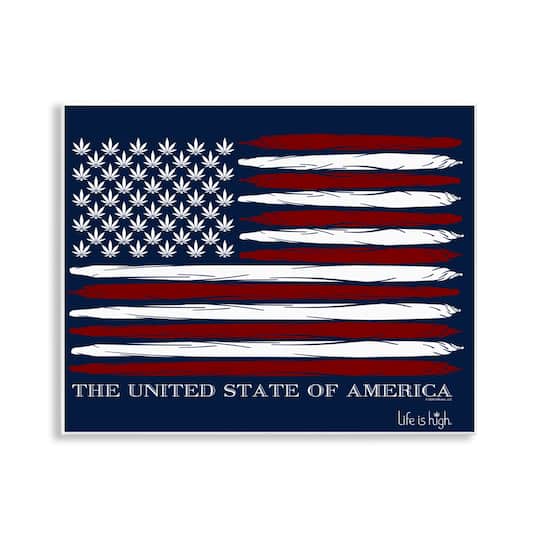 Stupell Industries Herb America Flag Wall Plaque Art